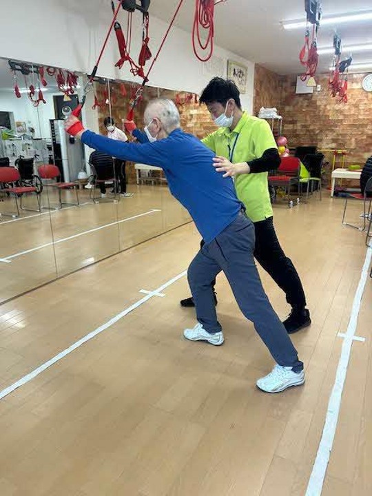 レッドコードを使用した機能訓練の様子1